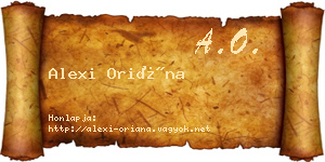 Alexi Oriána névjegykártya